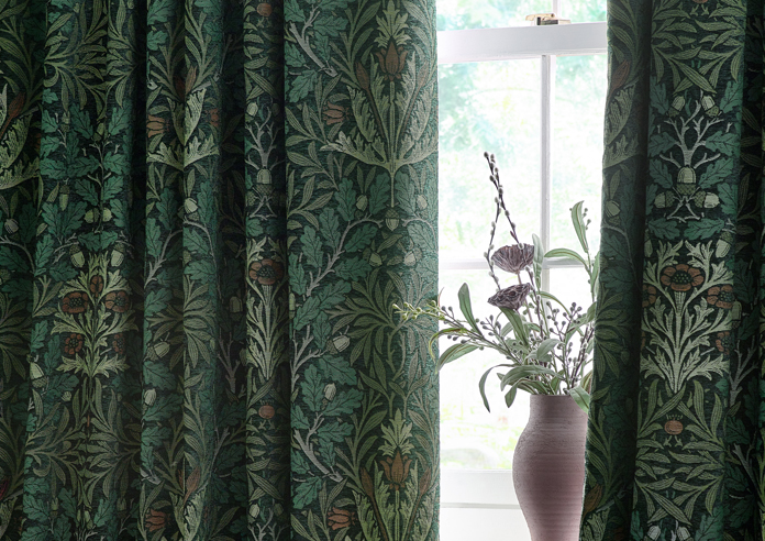 Acorn Multi Pencil Pleat, Thyme/Forest - Ready Made Curtains - Image 5